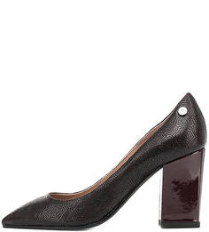 Кожаные туфли на устойчивом каблуке Pollini