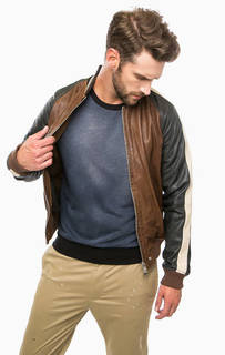 Коричневая кожаная куртка Diesel