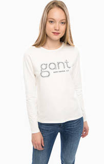 Молочная футболка с принтом Gant