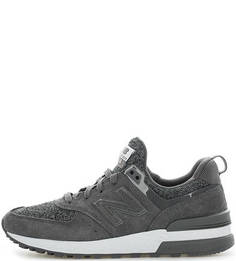 Замшевые кроссовки с текстильными вставками New Balance