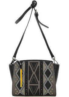 Маленькая кожаная сумка с металлическим декором Cromia