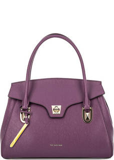 Фиолетовая кожаная сумка с откидным клапаном Cromia