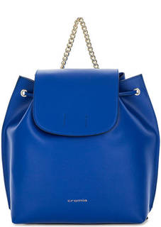Синий рюкзак из гладкой кожи с одним отделом Cromia