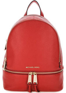 Красный кожаный рюкзак с двумя отделами Michael Michael Kors