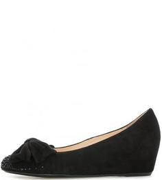 Черные замшевые туфли на скрытой танкетке Högl