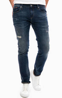 Джинсы с потертостями и вышивкой Hilfiger Denim