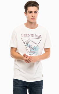 Белая хлопковая футболка с принтом Jack & Jones