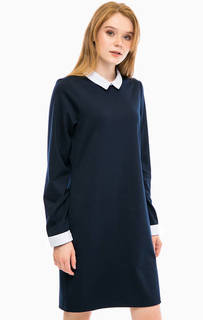 Синее трикотажное платье с длинными рукавами Vero Moda