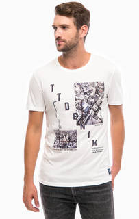 Хлопковая футболка с принтом Tom Tailor Denim