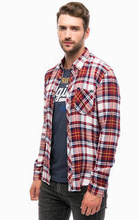 Хлопковая рубашка в клетку с карманом Tom Tailor Denim