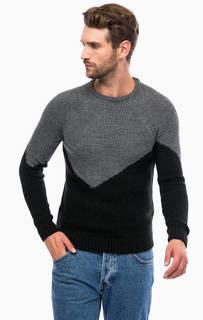 Вязаный двухцветный свитер с круглым вырезом Mavi