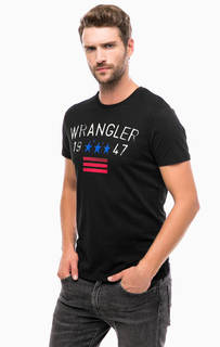 Черная футболка с ярким принтом Wrangler