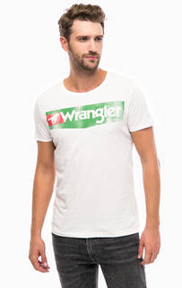 Белая футболка с ярким принтом Wrangler