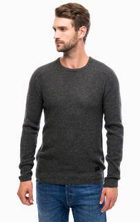 Серый шерстяной джемпер с круглым вырезом Wrangler
