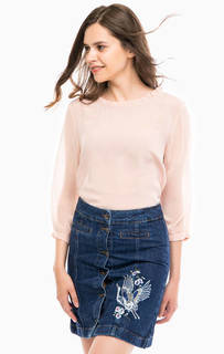 Блуза кораллового цвета с длинными рукавами Tom Tailor