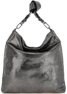 Серебристая кожаная сумка с одним отделом Gianni Chiarini