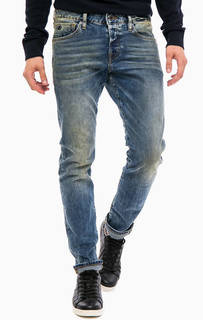 Синие зауженные джинсы на болтах Scotch&Soda