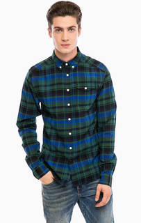 Хлопковая рубашка в клетку с карманом Scotch&Soda