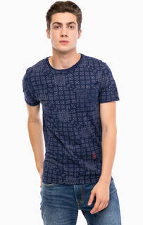 Синяя хлопковая футболка с карманом Scotch&Soda