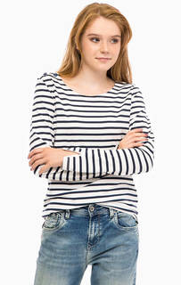 Футболка в полоску с пуговицами на плече Scotch&Soda