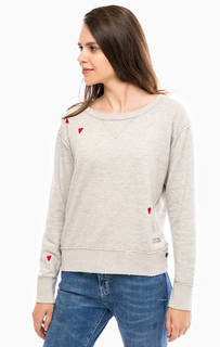 Серый хлопковый свитшот с вышивкой Scotch&Soda