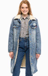 Утепленное джинсовое пальто с карманами Scotch&Soda