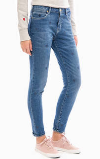 Синие джинсы бойфренды с вышивкой Scotch&Soda