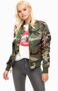 Куртка-бомбер камуфляжной расцветки Alpha Industries