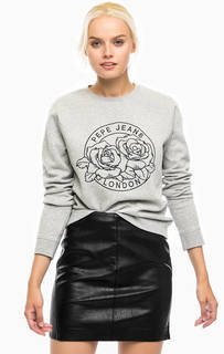 Серый свитшот с вышивкой Pepe Jeans
