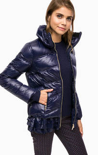 Синий стеганый пуховик на молнии Silvian Heach