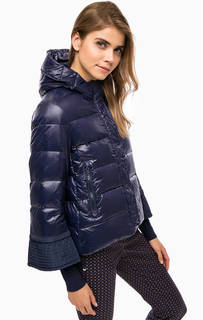 Синий стеганый пуховик на молнии Silvian Heach