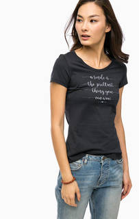 Черная хлопковая футболка с принтом Mustang