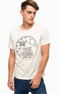 Молочная футболка из хлопка Mustang