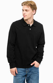 Черная футболка поло с длинными рукавами Mustang