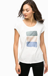 Белая хлопковая футболка с принтом Mustang