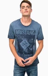 Хлопковая футболка с принтом Mustang