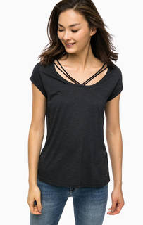 Темно-серая футболка  короткими рукавами Mustang