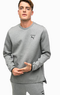 Хлопковый свитшот серого цвета Puma