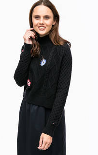 Хлопковый свитер с цветочным принтом Hilfiger Denim