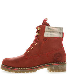 Красные замшевые ботинки на шнуровке S.Oliver