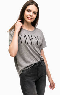 Серая футболка свободного кроя Hilfiger Denim