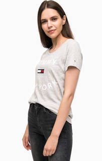 Футболка из хлопка с логотипом бренда Hilfiger Denim