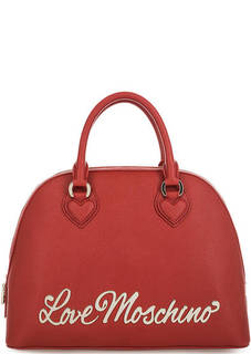 Красная сумка с короткими ручками Love Moschino