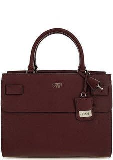 Бордовая сумка с короткими ручками Guess