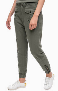 Хлопковые брюки джоггеры цвета хаки G Star RAW
