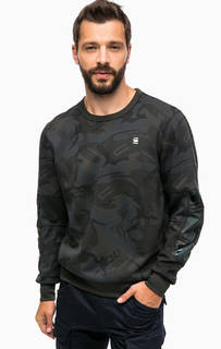 Трикотажный свитшот камуфляжной расцветки G Star RAW