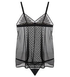 Черная кружевная майка на тонких бретелях Dkny
