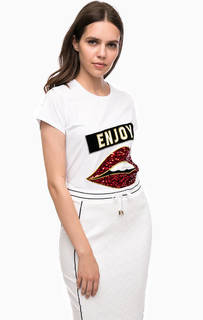 Хлопковая футболка с нашивками Liu Jo