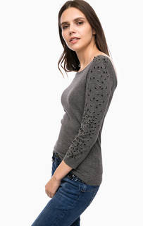 Тонкий трикотажный джемпер с декором Liu Jo