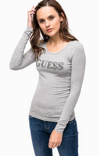 Серая футболка с декоративной отделкой Guess